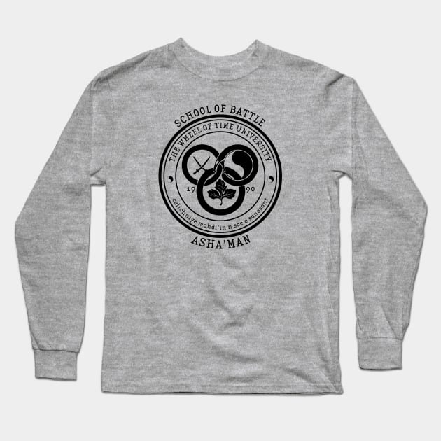 The Wheel of Time University - School of Battle (Asha'man) Long Sleeve T-Shirt by Ta'veren Tavern